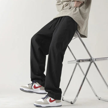 Aidase Men's Pants Retro Ankle Length Casual Cotton Pant Male Elastic Waist Loose Pant Man aidase-shop